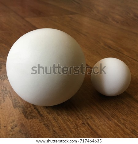 Gypsum ball on the floor