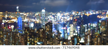 blured lighhts from peak Victoria, Hong Kong