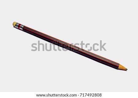Black wood pencil Used to write text And drawing For education,Normal view But useful on isolated white texture background