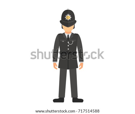 UK Police Officer In Uniform Illustration