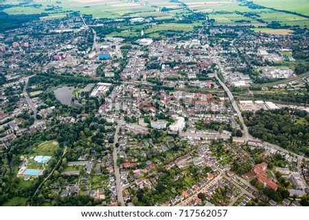 Germany - Panorama frome above - Northsea, coast, with the City of Buesum and St. Peter-Ording