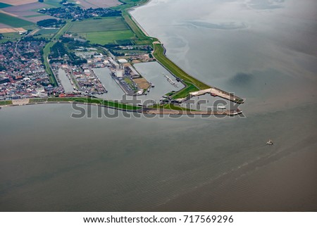 The River Elbe with the Kiel-Canal, the City of Glueckstadt and the west coast of the northsea