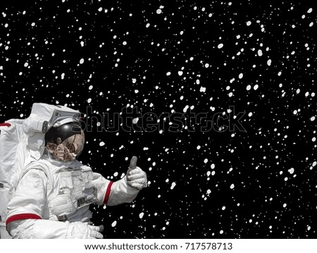 Astronaut and deep space. Science theme. 
