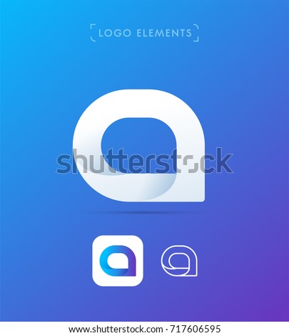 Vector message bubble logo. Material design style