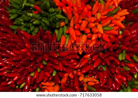 Colorful pepperoni
