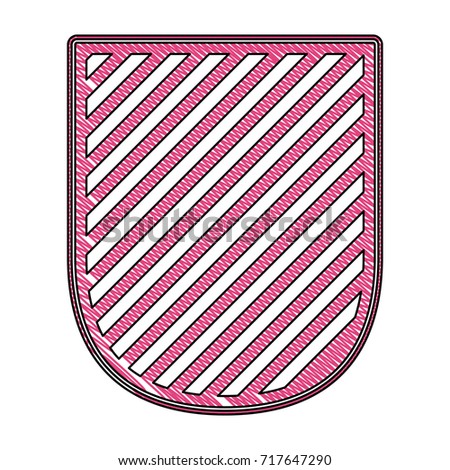 badge in colored crayon silhouette and striped vector illustration
