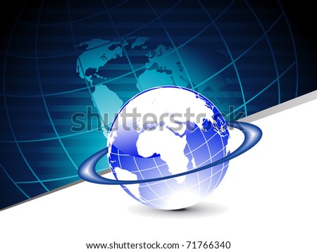 abstract map background with isolated globe, vector illustration