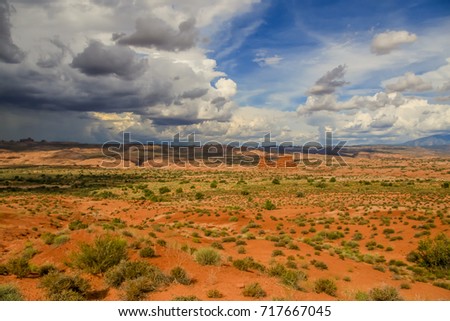 storm clouds over the utah desert. 