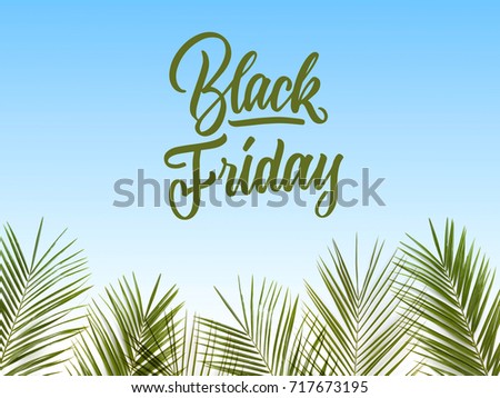 caligraphic text black Friday on a blue background