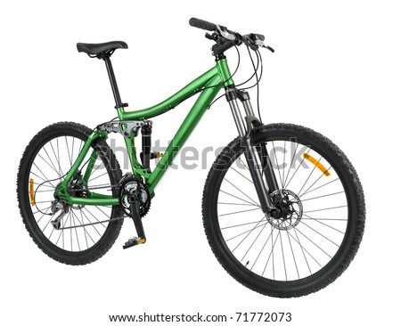 Green bike detail isolated on black background Royalty-Free Stock Photo #71772073