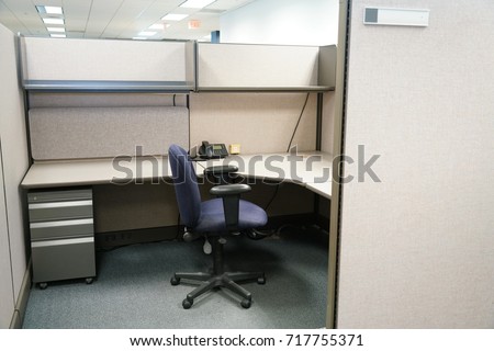 cubicle and office furniture in office room Royalty-Free Stock Photo #717755371