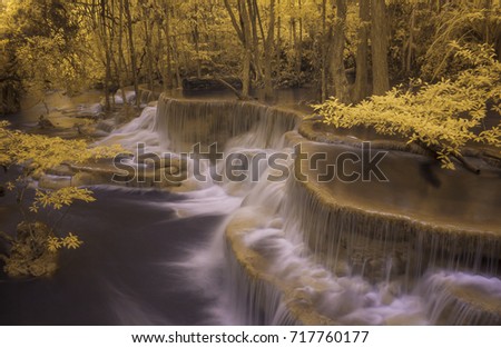 waterfall infrared khanchanaburi Thailand