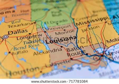 Louisiana map Royalty-Free Stock Photo #717781084