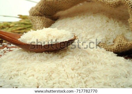 white rice (Thai Jasmine rice) and unmilled rice