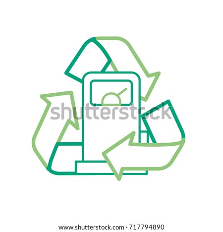 line gas machine with recycle symbol around
