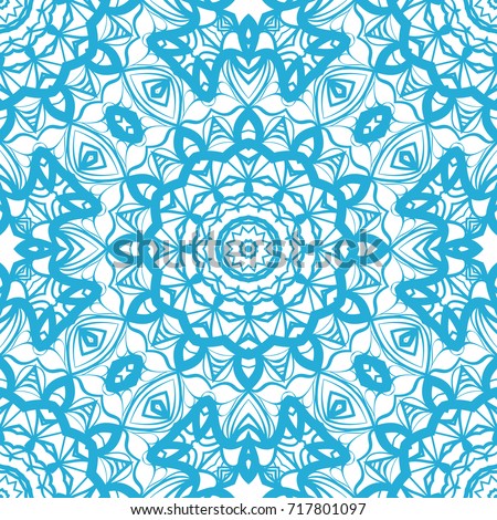 decorative seamless floral pattern. vector illustration. blue color. design element for wallpaper, background, invitation, fabric print