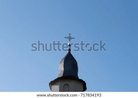 A cross on a church