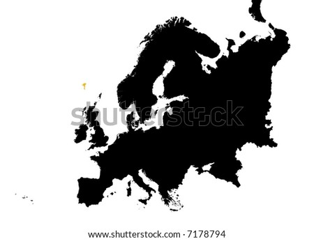 Europe with Faroe Islands map. Mercator Projection.