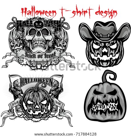 Halloween T-shirt design sets