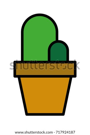 Cactus Filled Line Vector Icon