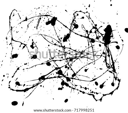 Abstract black Ink splash background, grunge vector design template - paint brush
