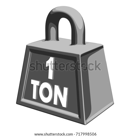 Cast iron weight of one ton on a white background. Vector illustration Royalty-Free Stock Photo #717998506