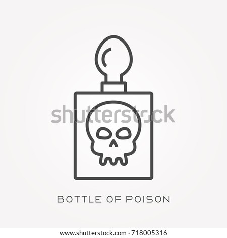 Line icon bottle of poison