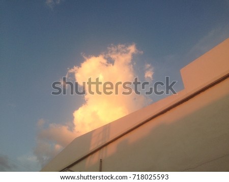 factory roof with blue sky