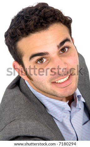 confident business man portrait - isolated over a white background