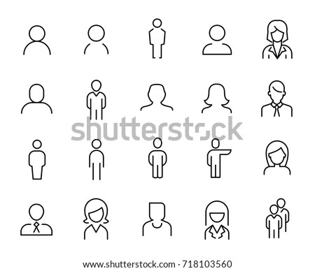 Premium set of people line icons. Simple pictograms pack. Stroke vector illustration on a white background. Modern outline style icons collection.  Royalty-Free Stock Photo #718103560