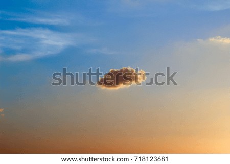Sky with clouds in the sunset blue sun light