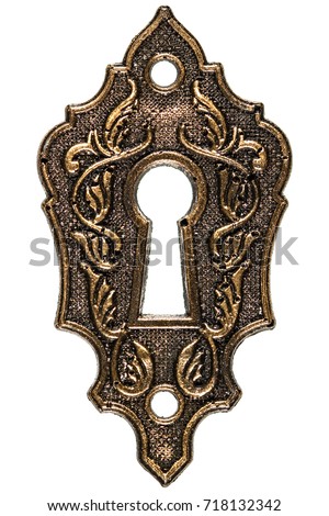 The keyhole, decorative design element, isolated on white background Royalty-Free Stock Photo #718132342