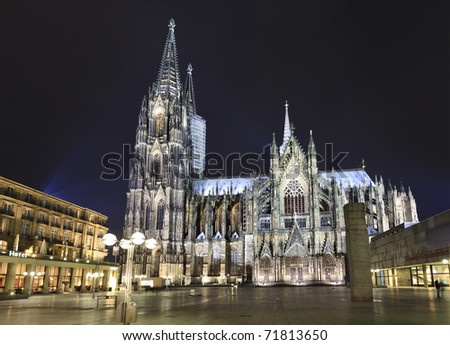 Cologne Cathedral at night, Germany Royalty-Free Stock Photo #71813650