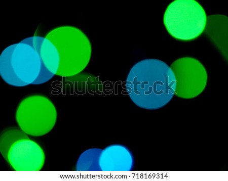 Blurred green and blue lights for abstract background