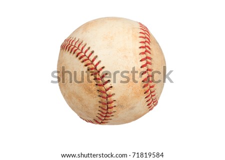 Vintage Baseball Isolated on a White Background