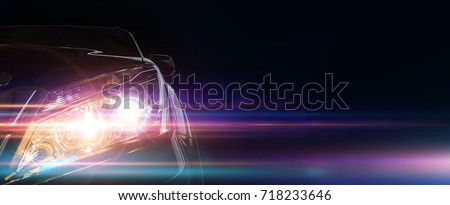 Front of a sports car with your space Royalty-Free Stock Photo #718233646
