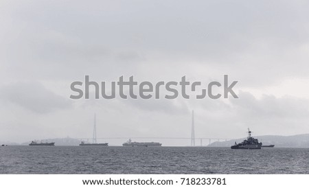 Picture of coastal marine zone with ships