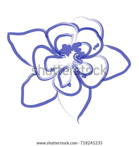 Isolated flower outline on a white background, Vector illustration
