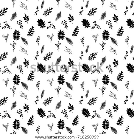 Tropical elements: Agonis, Eucalyptus, Annona, Balata, Zamiokulkas, Cissus. seamless pattern. Vector Illustration. EPS10