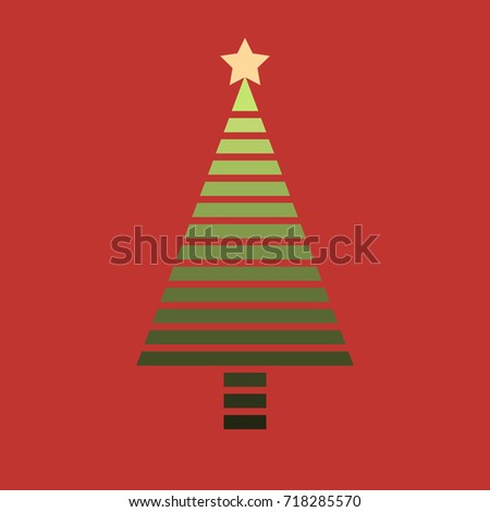 modern and elegant Christmas tree flat icon