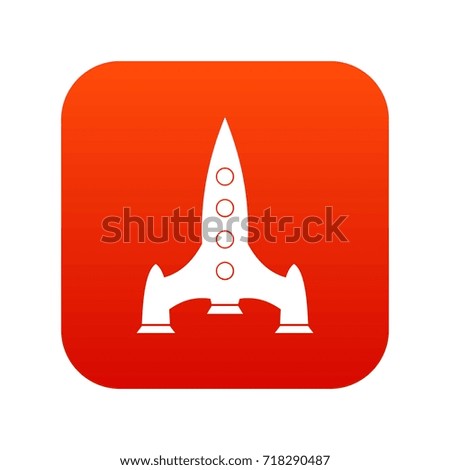 Rocket icon digital red for any design isolated on white vector illustration