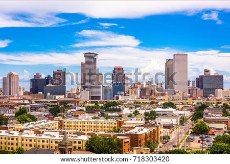 New Orleans, Louisiana, USA downtown city skyline.