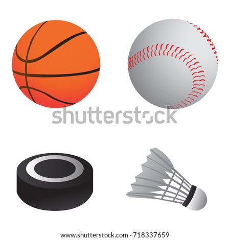 Set of sport balls on a white background, Vector illustration