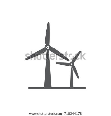 wind power Icon on the white background. Royalty-Free Stock Photo #718344178