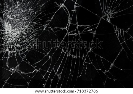 Top view cracked broken mobile screen glass texture background.