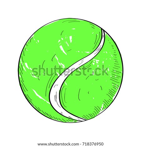 Isolated retro tennis ball on a white background, Vector illustration