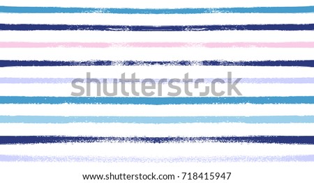 Sailor Stripes Seamless Vector Summer Pattern. Autumn Colors Blue, Turquoise, Pink, Purple, Grey, White Stripes. Hipster Vintage Retro Textile Design. Creative Horizontal Banner. Watercolor Prints.