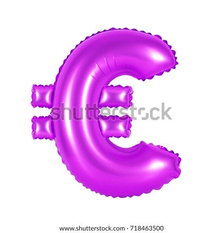 purple alphabet balloons, euro sign, purple number and letter balloon