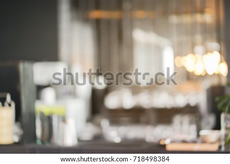 abstract blurry interior kitchen background for design and decorate 