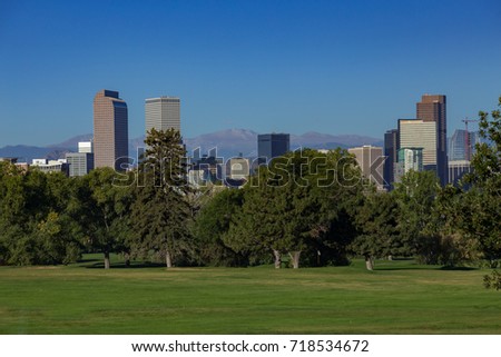 Denver Skyline From City Park Golf Course